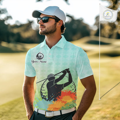 Mens Golf Polo Shirt Colorful Argyle Pattern Custom Name And Team Name Golf Shirt, Golfing Gifts NBT559