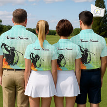 Load image into Gallery viewer, Mens Golf Polo Shirt Colorful Argyle Pattern Custom Name And Team Name Golf Shirt, Golfing Gifts NBT559