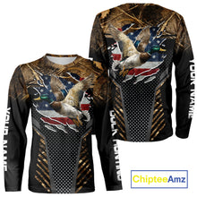 Load image into Gallery viewer, Duck Hunting American Flag Dark Camouflage Shirts, Duck Hunting Gifts NBT198