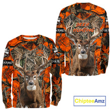 Load image into Gallery viewer, Whitetail Deer Hunting Orange Forest Camo 3D Printed Shirts, Hunting Hoodie Gift for Men NBT319