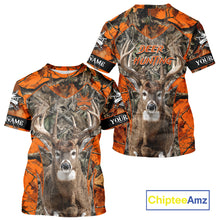 Load image into Gallery viewer, Whitetail Deer Hunting Orange Forest Camo 3D Printed Shirts, Hunting Hoodie Gift for Men NBT319