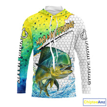 Load image into Gallery viewer, Mahi Mahi Custom Fishing Shirts With Hood, Saltwater Fishing Clothing, Fishing Jerseys NBT425