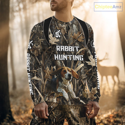 Custom Rabbit Hunting Beagle Dog 3D All Over Printed Shirts, Rabbit Hunting Clothes for Men NBT340