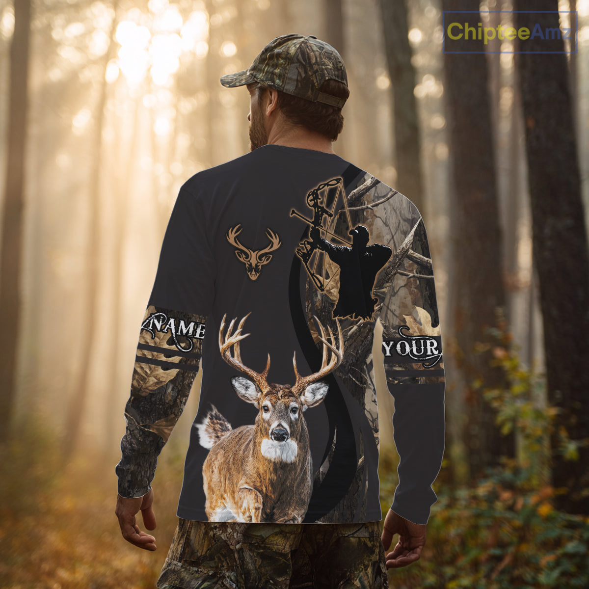 Deer Bow Hunting Camouflage Custom Name Shirts, Personalized Deer Hunting Clothes NBT342
