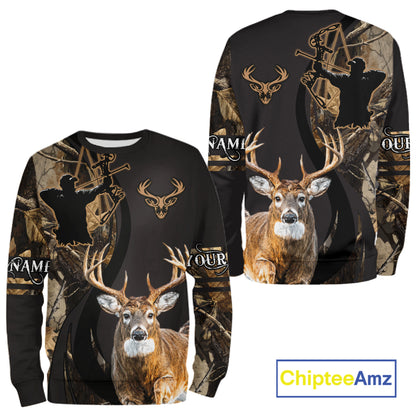 Deer Bow Hunting Camouflage Custom Name Shirts, Personalized Deer Hunting Clothes NBT342