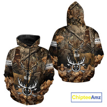 Load image into Gallery viewer, Deer Hunting Custom Name Camouflage Hunting Clothing, Deer Hunting Shirt, Hunting Gifts NBT289