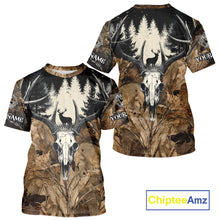 Load image into Gallery viewer, Personalized Deer Hunting Camo with Deer Skull 3D Printing Shirts Hunting Gift for Hunter NBT290