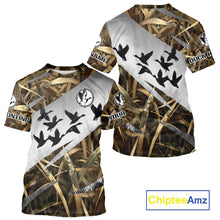 Load image into Gallery viewer, Duck Hunting Mallard Duck Waterfowl Custom Name 3D All Over Print Shirt, Hunting Gifts for Men NBT295