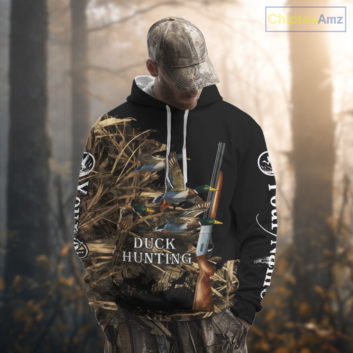 Camouflage Duck Hunting Custom Name 3D All Over Printing Shirts, Duck Hunting Gifts NBT159