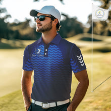 Load image into Gallery viewer, Personalized Golf Polo Shirt For Mens Custom Blue Camo Golf Attire For Men, Golf Gifts For Men NBT537