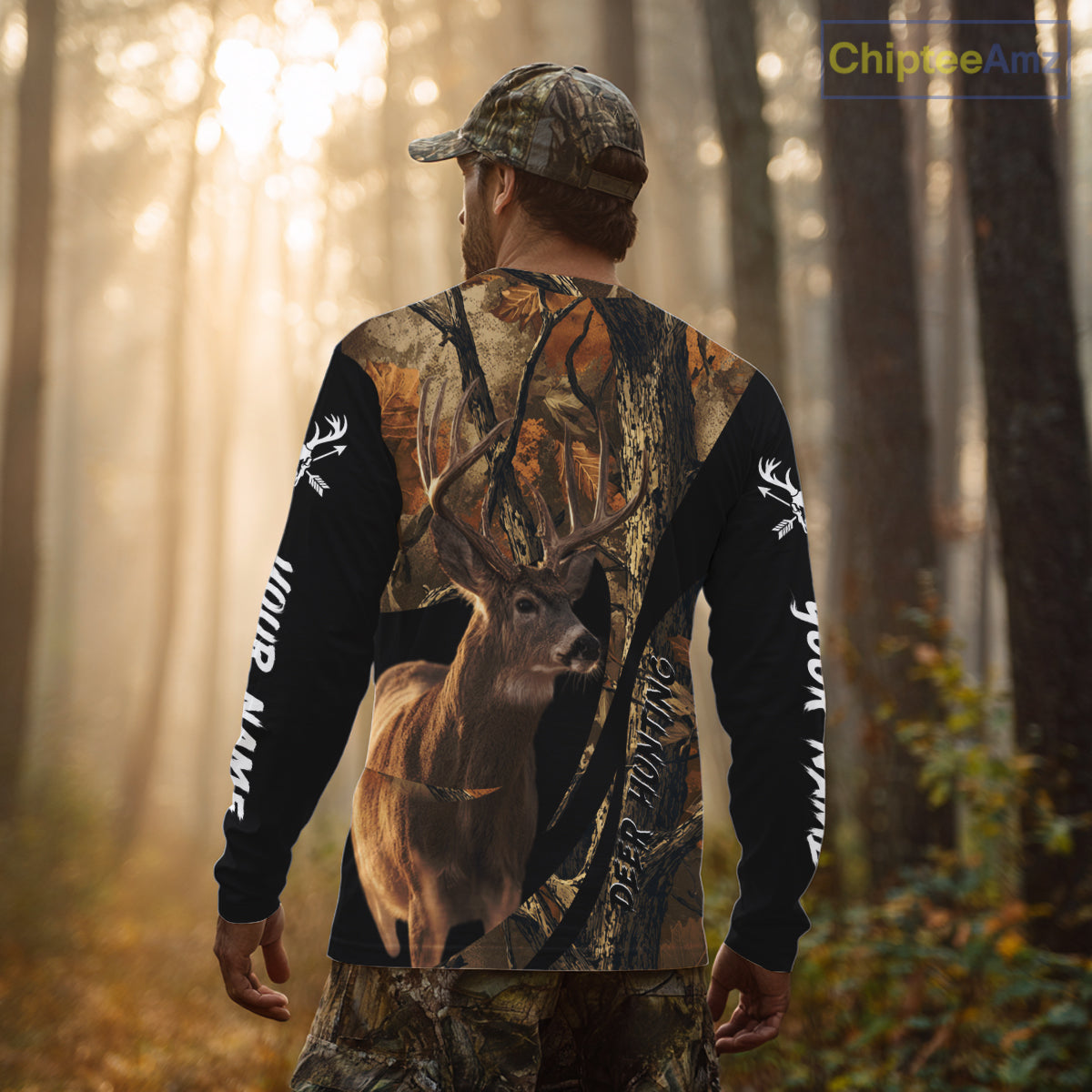 Whitetail Deer Hunting Shirt Custom Name Fall Camo, Season Deer Hunting Clothes For Men NBT252