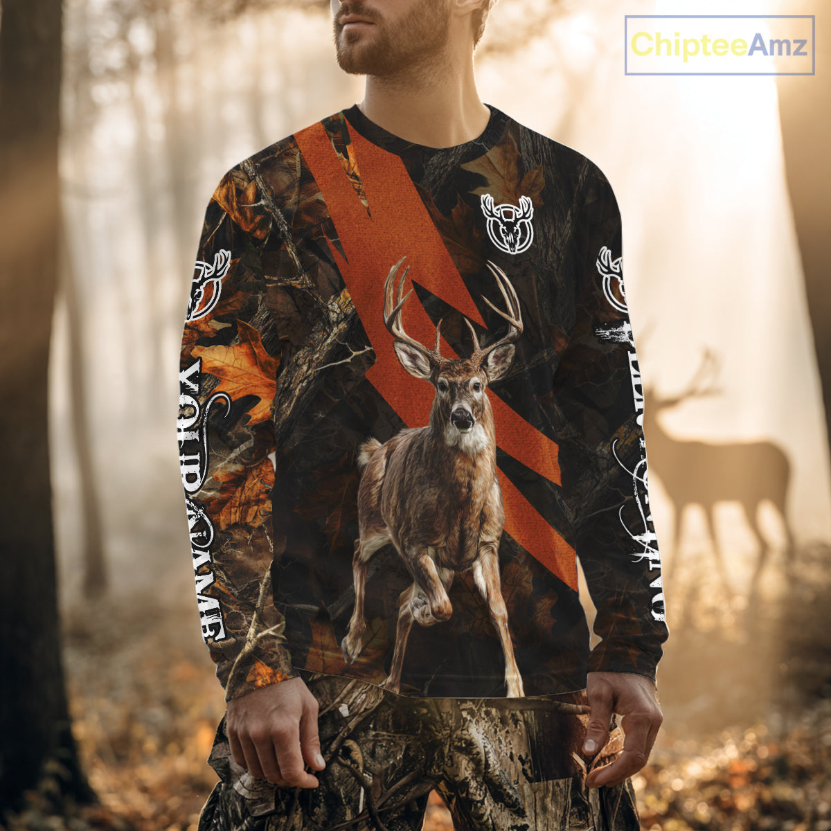 Best Custom Camouflage Whitetail Deer Hunting Shirt All-Over Print 3D For Deer Hunters NBT255