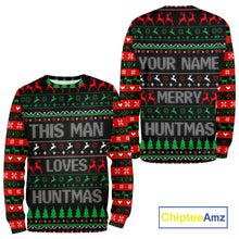 Load image into Gallery viewer, Deer Hunting Funny Ugly Christmas Sweatshirt Full Print Shirts Christmas Pattern, Christmas Gift NBT301