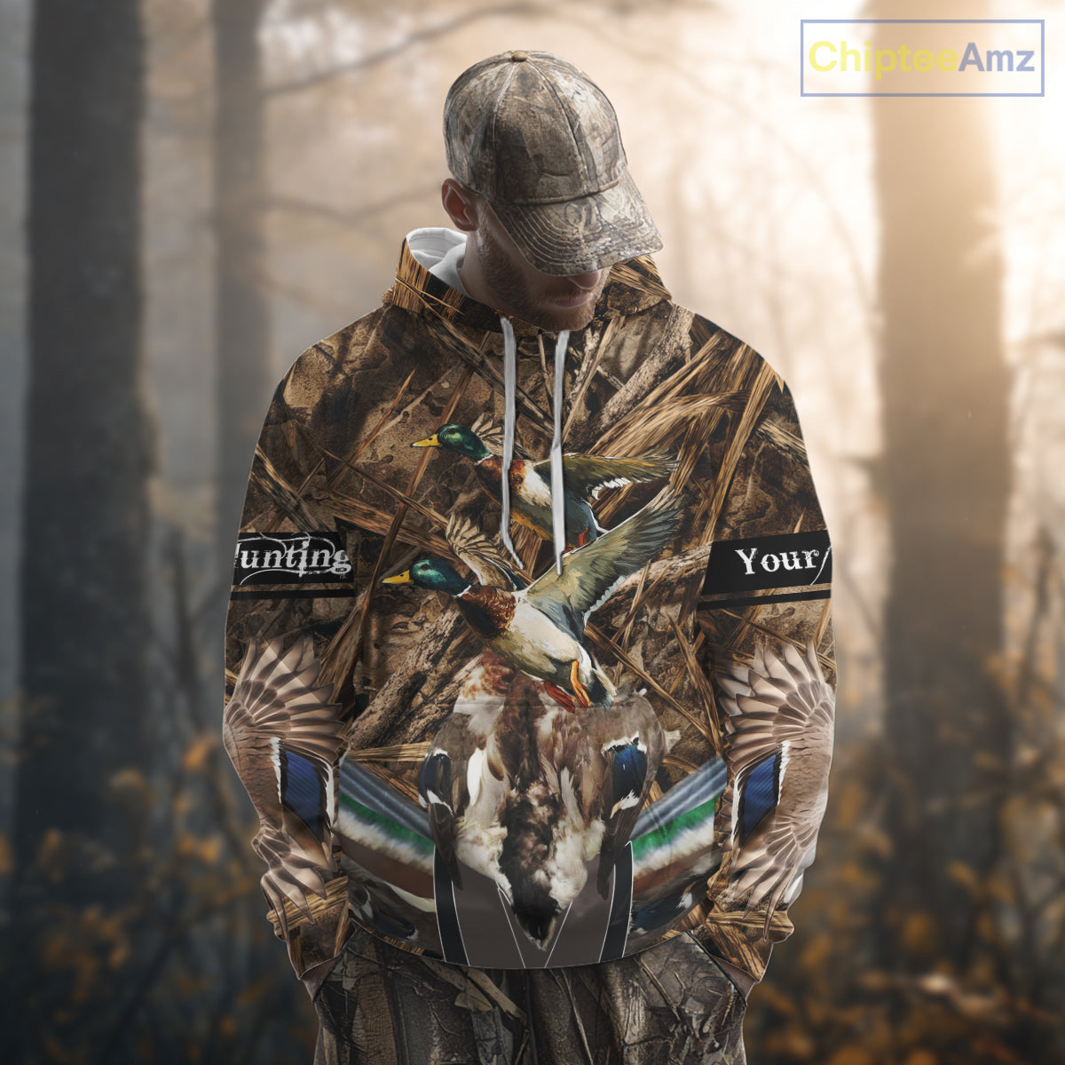 Personalized Mallard Duck Hunting Camo 3D All Over Print Custom Name Shirts, Hunting Gifts NBT181