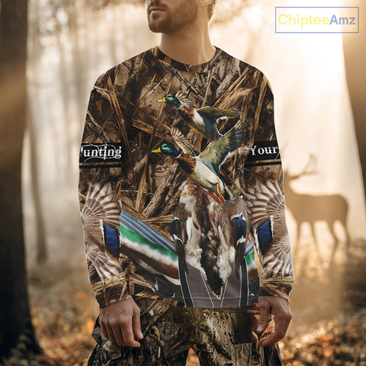 Personalized Mallard Duck Hunting Camo 3D All Over Print Custom Name Shirts, Hunting Gifts NBT181