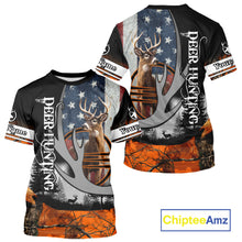 Load image into Gallery viewer, Whitetail Deer Hunting Shirt Custom Name Orange Camo, Deer Hunting Clothes For Men NBT268