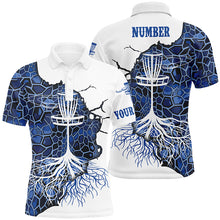 Load image into Gallery viewer, Blue Camo Mens Disc Golf Polo Shirt Geometric Custom Disc Golf Tops For Men Disc Golf Gifts LDT1034