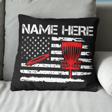 Load image into Gallery viewer, Retro American Flag Disc Golf Pasket Custom Pillow Personalized Disc Golf Gifts LDT1227