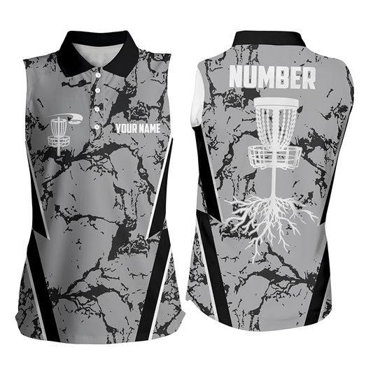 Camo Pattern Womens Sleeveless Golf Shirts, Custom Golf Shirt Disc Golf Shirts For Women, Golf Gifts LDT0053