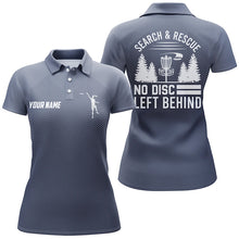 Load image into Gallery viewer, Search &amp; Rescue Navy Blue Geometric Womens Disc Golf Polo Shirt Cool Disc Golf Tops For Women LDT1069