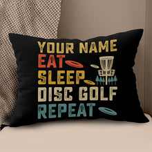 Load image into Gallery viewer, Eat Sleep Disc Golf Repeat Custom Pillow Personalized Disc Golf Gifts LDT1136