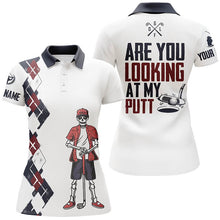 Load image into Gallery viewer, Personalized Funny Golf Shirts For Women, Argyle Skull Womens Golf Shirts, Crazy Golf Gifts LDT0146