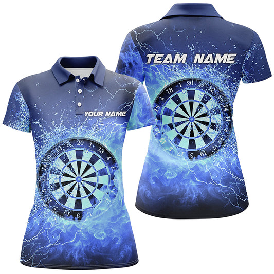Blue Fire & Water Dartboard Personalized Womens Darts Polo Shirt Darts Jersey For Women LDT1359
