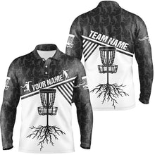 Load image into Gallery viewer, Customized Disc Golf Cross Black White Mens Polo Shirts Disc Golf Shirt For Men Golf Gifts LDT0722