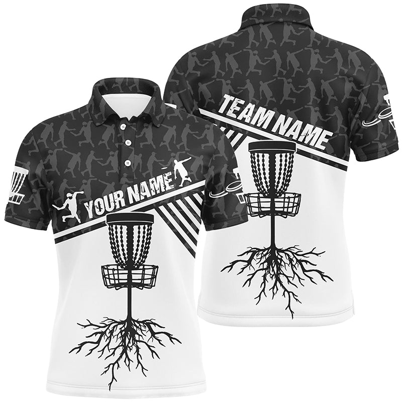 Customized Disc Golf Cross Black White Mens Polo Shirts Disc Golf Shirt For Men Golf Gifts LDT0722
