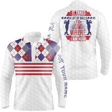 Load image into Gallery viewer, It Takes A Lot Of Balls Argyle Pattern Mens Golf Polos Customized Golf Shirts For Men Golf Gifts LDT0952