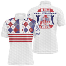Load image into Gallery viewer, It Takes A Lot Of Balls Argyle Pattern Mens Golf Polos Customized Golf Shirts For Men Golf Gifts LDT0952