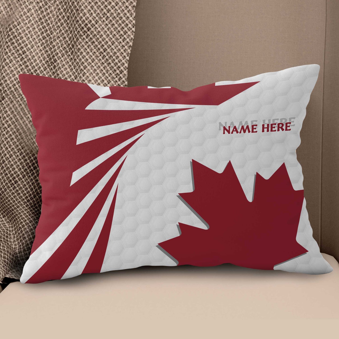 Canada Flag Golf Pattern Custom Throw Pillow Personalized Golfer Gifts LDT1184