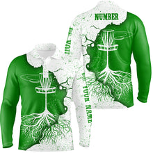 Load image into Gallery viewer, Mens Disc Golf Polo Shirt White &amp; Green Custom Disc Golf Shirts For Men Disc Golf Gifts LDT0732