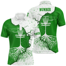 Load image into Gallery viewer, Mens Disc Golf Polo Shirt White &amp; Green Custom Disc Golf Shirts For Men Disc Golf Gifts LDT0732