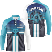Load image into Gallery viewer, Customized Blue White Mens Disc Golf Polo Shirts Cool Disc Golf Shirt For Men Golf Gifts LDT0747