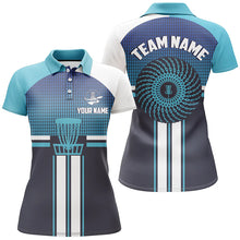 Load image into Gallery viewer, Customized Blue White Womens Disc Golf Polo Shirts Cool Disc Golf Shirt For Women Golf Gifts LDT0747
