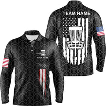 Load image into Gallery viewer, Retro American Flag Disc Golf Mens Polo Shirt Custom Patriotic Golf Shirts For Men Golf Gifts LDT0794