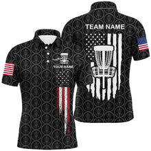 Load image into Gallery viewer, Retro American Flag Disc Golf Mens Polo Shirt Custom Patriotic Golf Shirts For Men Golf Gifts LDT0794