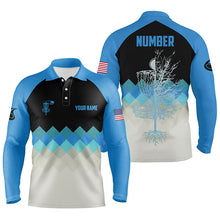 Load image into Gallery viewer, Blue Argyle Mens Disc Golf Polo Shirt Personalized Disc Golf Shirts For Men Disc Golf Gifts LDT1016