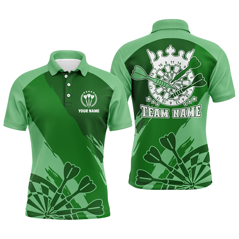 Personalized Green Men Darts Polo Shirt Custom Cool Darts Shirt For Men Darts Jersey LDT0802