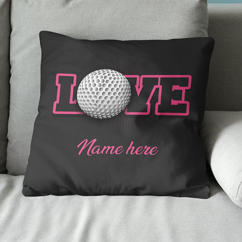 Black & Pink Valentine's Day Love Golf Ball Custom Pillow Personalized Valentine Golf Gifts LDT1226