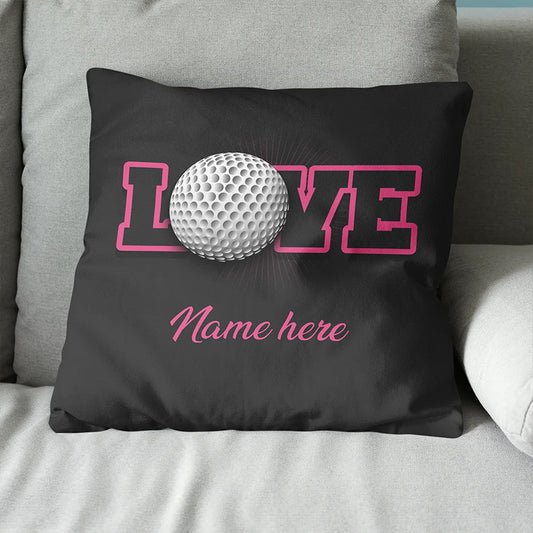 Black & Pink Valentine's Day Love Golf Ball Custom Pillow Personalized Valentine Golf Gifts LDT1226