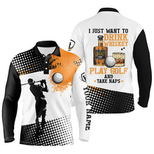 Load image into Gallery viewer, I Want To Drink Whiskey And Play Golf Custom Name Polo Golf Shirts For Men, Cool Golf Gifts LDT0226