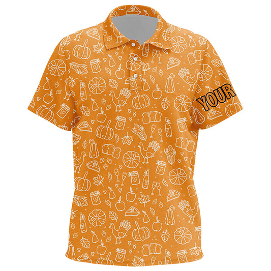 Thanksgiving Seamless Kids Golf Polo Shirt Orange Customized Golf Tops For Kid Cool Golf Gifts LDT0844