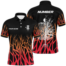 Load image into Gallery viewer, Personalized Disc Golf Basket Tree Red Gradient Mens Polo Shirts Disc Golf Shirts For Men Golf gifts LDT1058