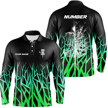 Load image into Gallery viewer, Personalized Disc Golf Basket Tree Green Gradient Mens Polo Shirt Disc Golf Shirts For Men Golf gifts LDT1059