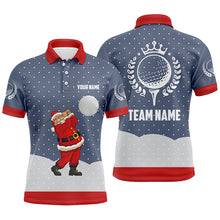 Load image into Gallery viewer, Christmas Snow Night Mens Golf Polo Shirt Santa Playing Golf Outfit For Men Golfing Gifts LDT0581