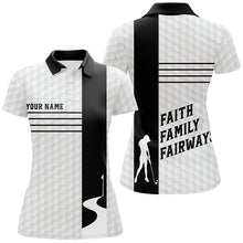 Load image into Gallery viewer, Faith Family Fairways Black White Womens Golf Tops Custom Name Cool Golf Gifts For Women LDT0891