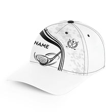 Load image into Gallery viewer, Black White Golf Ball And Club Personalized Golfer Hat Custom Cool Golf Caps Golfing Gifts LDT1299