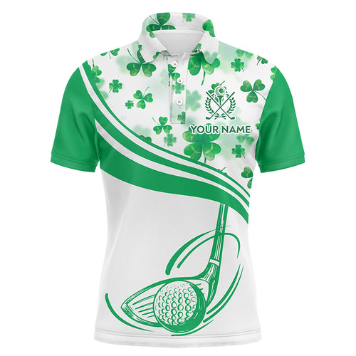 Green Clover St Patrick Day Mens Golf Polo Shirts Customized Golf Shirts For Men Golf Gifts LDT1300